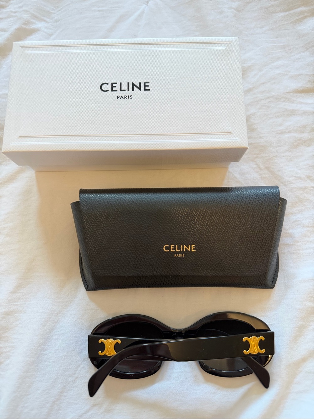 Celine Triomphe Logo Oval Acetate Sunglasses